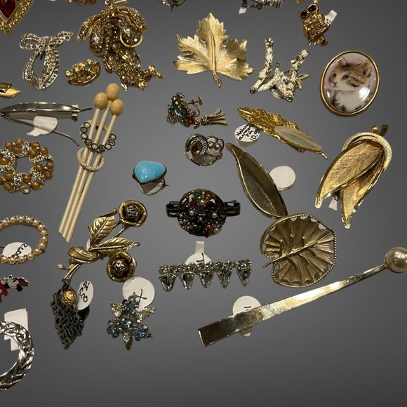 Huge Lot Vintage Brooches Pins Womens Jewelry - Picture 14 of 14